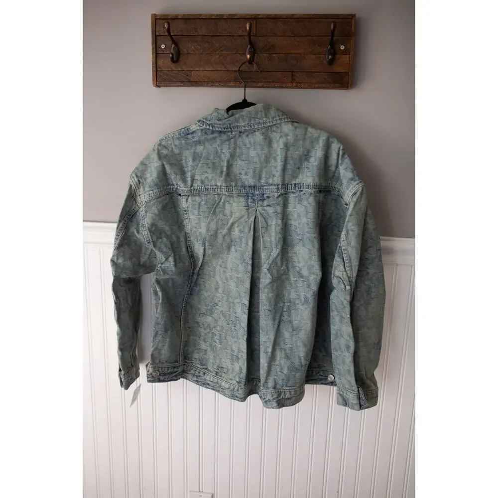 Free People We The Free Opal Swing Jacquard Denim Jacket XL